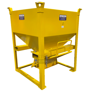 HBF10 Hopper Bin 1cu.m with clamshell gate 