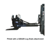 FNSC2 Slip-on Forklift Carriage Adaptor fitted with a QGA25 Log Grab Attachment
