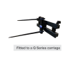 QHBV2 Vertical Bale Spear Attachment fitted to a QEH25 Euro Hitch