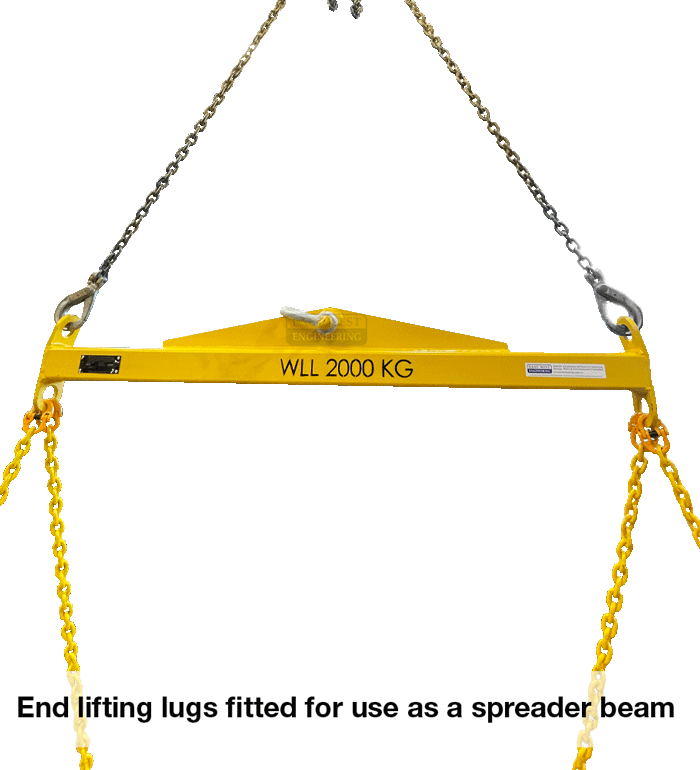 CBC200 IBC & Pallet Lifter spreader beam via end lifting lugs