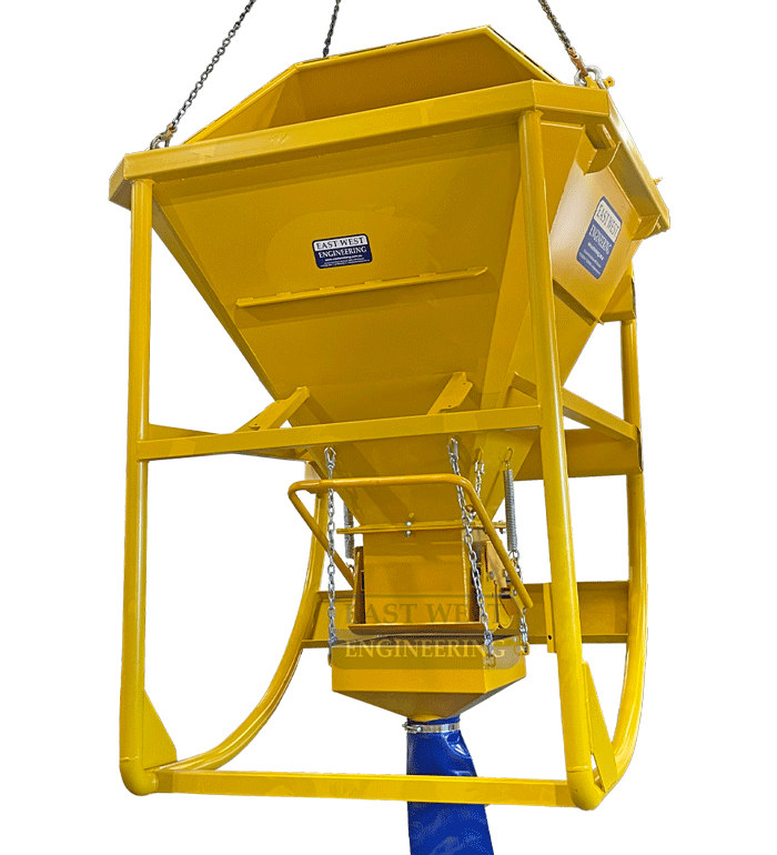CKROF20 2.0cu.m Concrete Kibble Laydown with clamshell gate