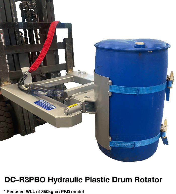 DC-R3PBO Hydraulic Plastic Drum Rotator
