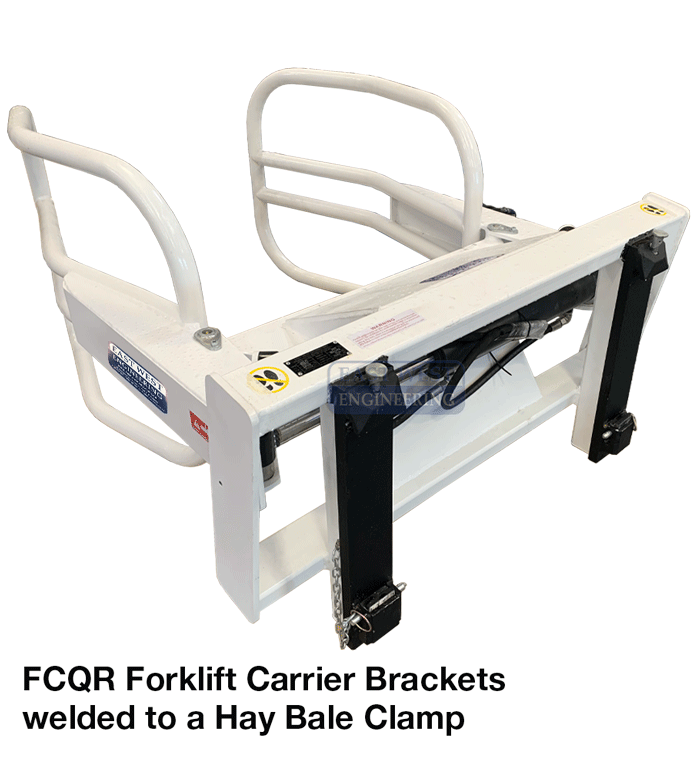 FCQR Forklift Carrier Brackets welded to Bale Clamp