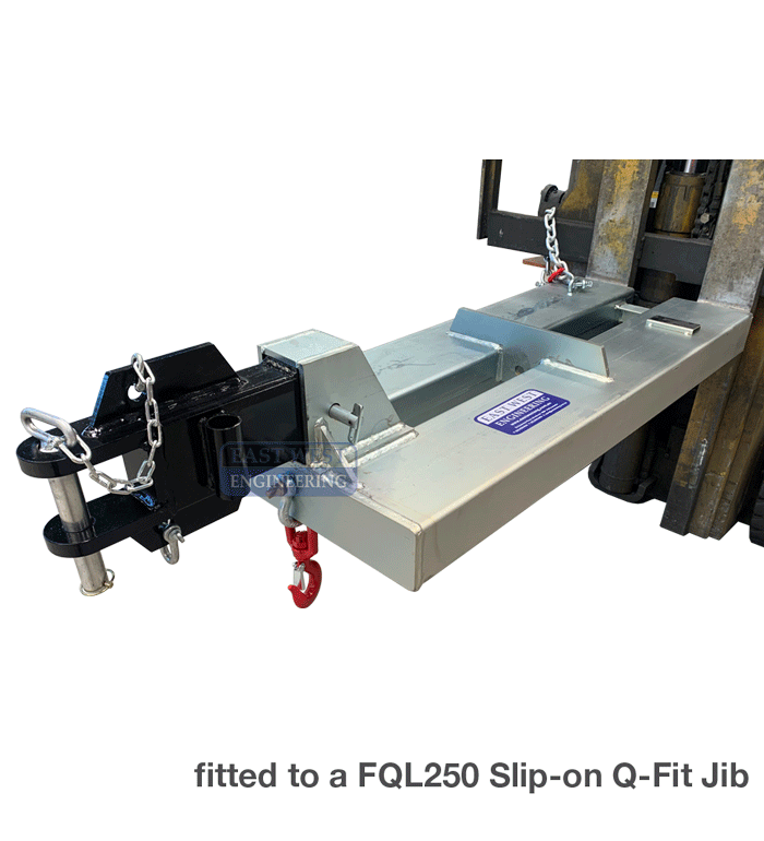 QRP35 Drop Pin Tow Attachment fitted to FQL250 Q-Fit Hook Point Jib