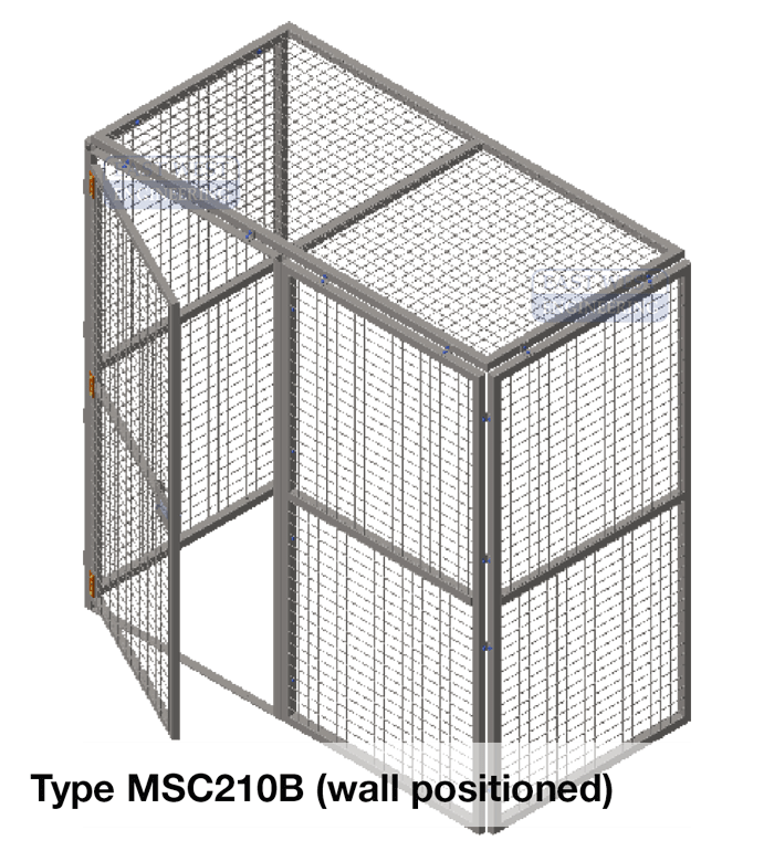 MSC210 wall mount Modular Storage Cage - 2100mm