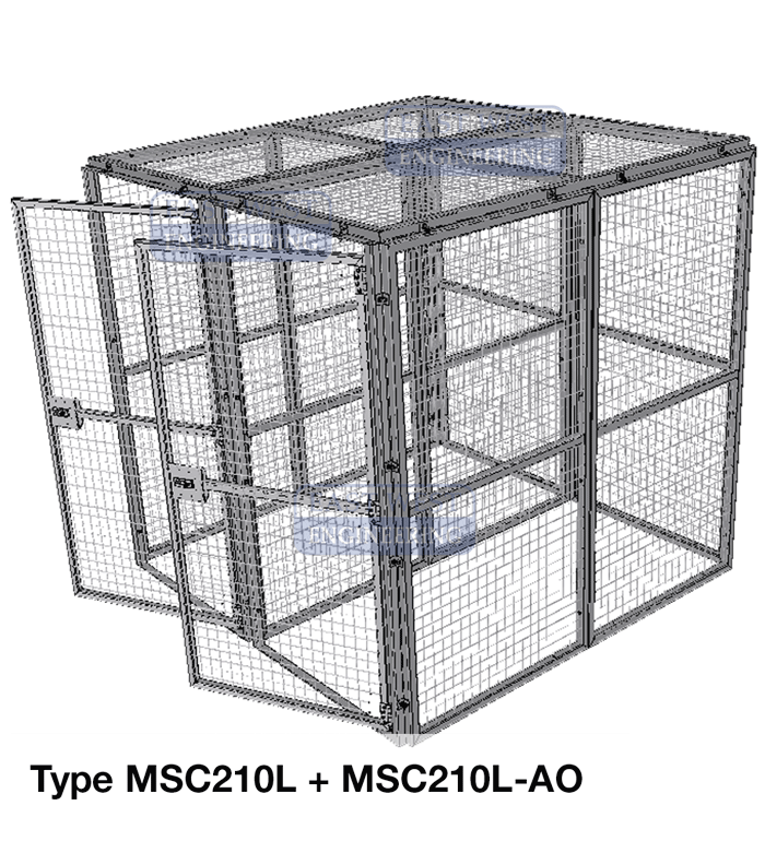 MSC210L + Fully enclosed Modular Storage Cage - 2100mm + MSC210L-AO Add on
