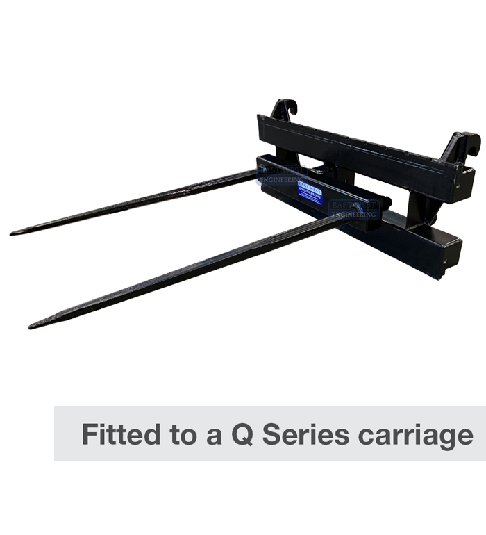 QHB2 Bale Spear Attachment fitted to a QEH25