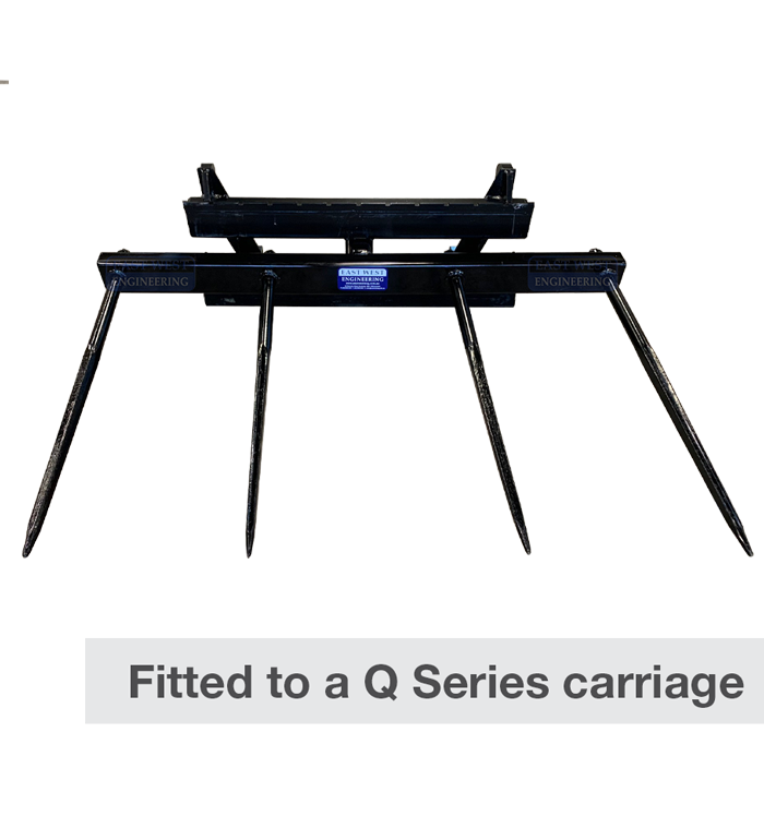 QHB4 Bale Spear Attachment fitted to QEH25 Euro Hitch