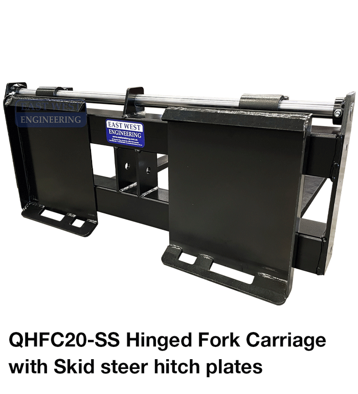 QHFC20-SS Hinged Fork Carriage + Skid Steer Hitch