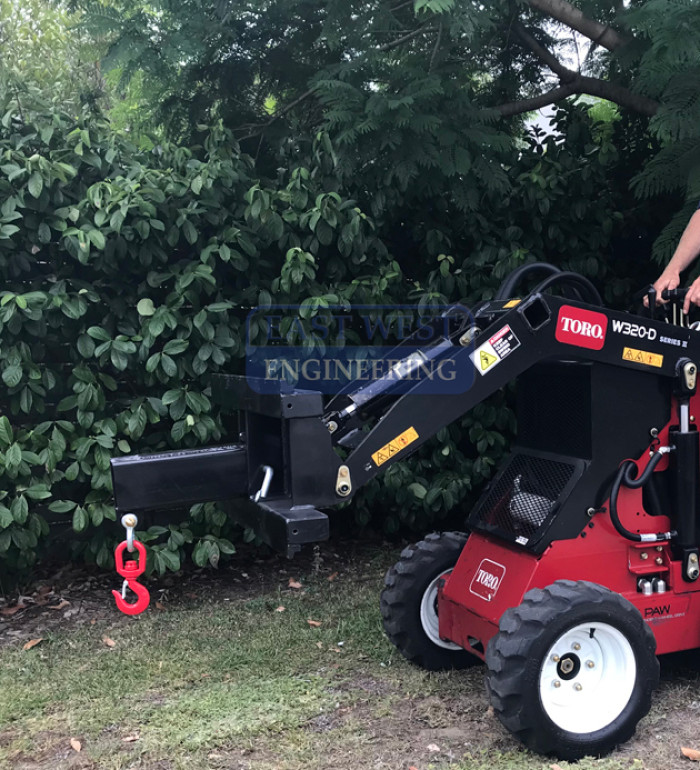 QEH25ELH Lifting Jib on a Mini Loader