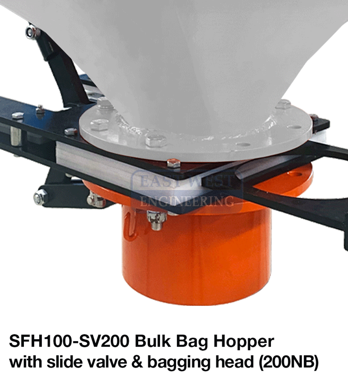 SFH100-SV200 Bulk Bag Hopper - Slide Valve with Bagging Head (200NB)